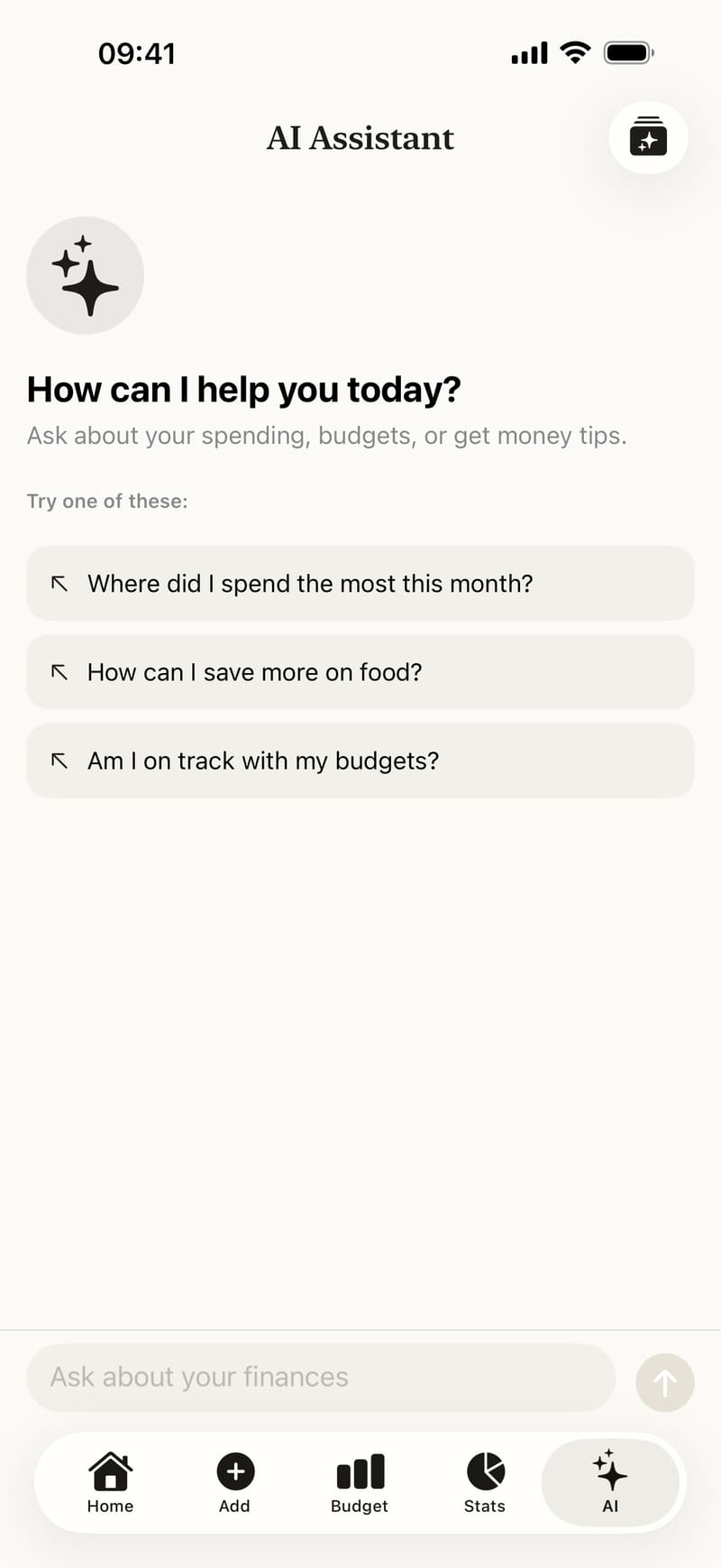 The Fince AI chat answering a question about this month's spending