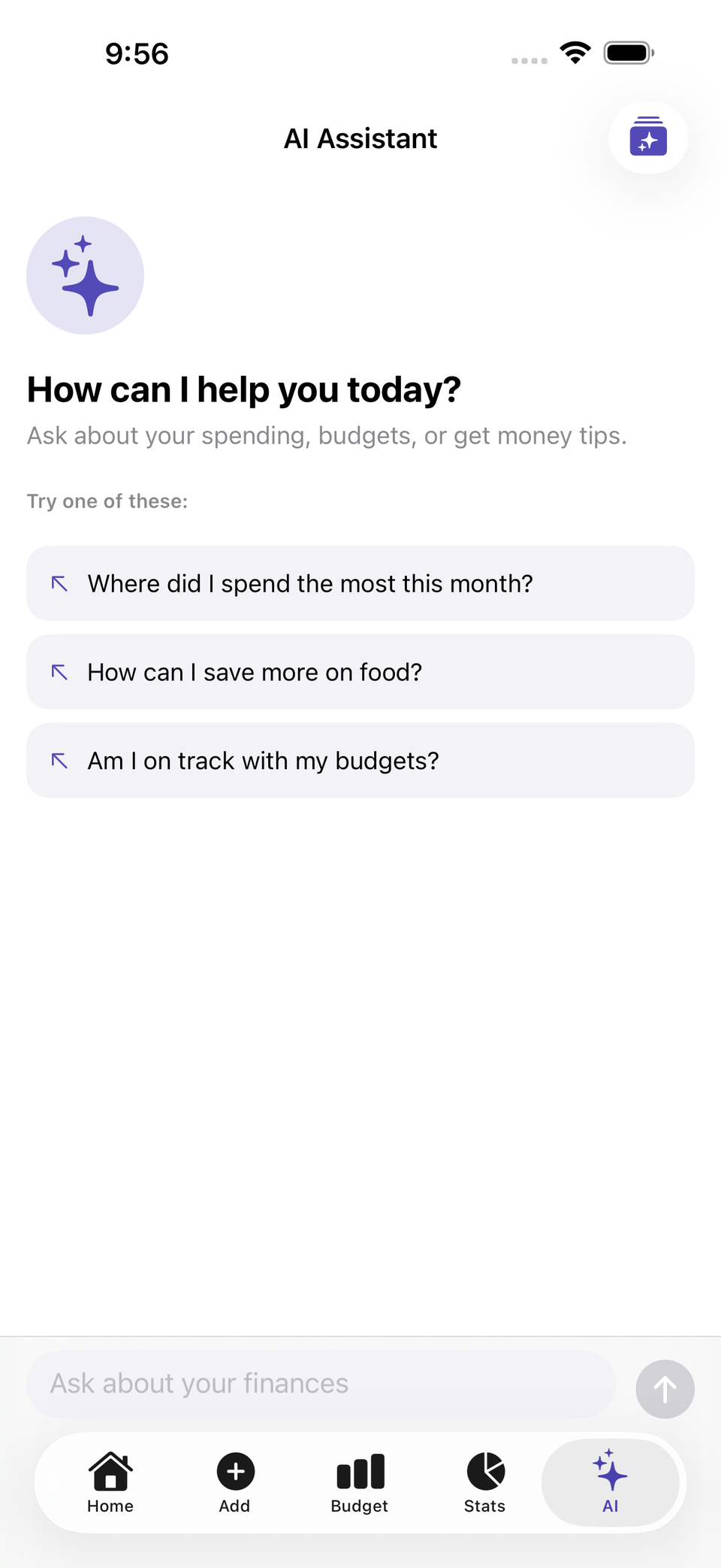 Fince AI Chat answering a money question